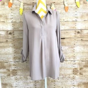 3/4 sleeve sheer gray tunic
